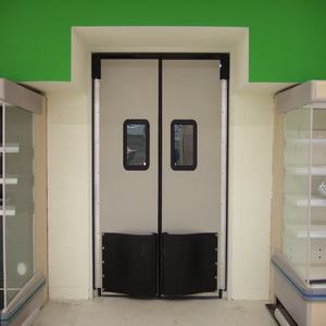 Puerta de Tráfico para Cocina, Duradera, de Acero Inoxidable, Abatible, con Resistencia a Impactos de Goma Negra - Product Image 4