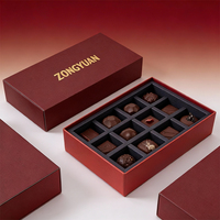 Boîte personnalisée en matériau gaufré recyclable pour emballage de chocolat, idéale pour les cadeaux de luxe, la vente au détail, la confiserie, les anniversaires, les mariages et la restauration.