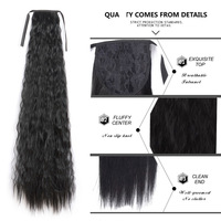 Perruque queue de cheval bouclée ondulée pour femme, 85 cm de long, en fibre haute température, avec intranet en dentelle extensible