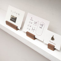 BECORA en stock – Support de cartes en bois de noyer noir, base en bois massif pour bureau, support d'affichage pour notes autocollantes, photos et étiquettes de prix