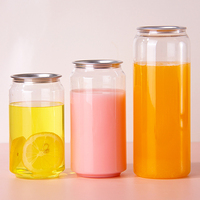 Canette de soda transparente en plastique de haute qualité 250ml 330ml 500ml pour boissons pot de soda transparent personnalisé