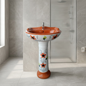 Lavabo sur pied en céramique Vinus pour projets hôteliers et de villas de luxe - Product Image 5