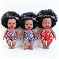 Muñeca Xindars AW02 de 30 cm con Cabello Afro Rizado, Piel Africana de Vinilo, Simulación de Bebé Reborn, Caja de Regalo para Mayores de 14 Años, Unisex