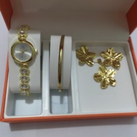 Montre élégante pour femme, style rétro, avec pierres précieuses rondes colorées, quartz arc-en-ciel, avec ensemble de bijoux en acier inoxydable