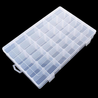 Boîte en plastique à 36 compartiments transparents avec séparateurs détachables
