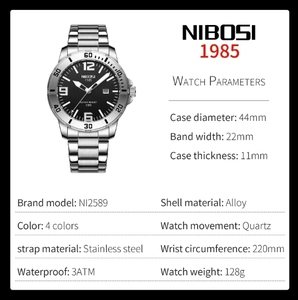 กําหนดโลโก้ของคุณเอง <span class=keywords><strong>1985</strong></span> <span class=keywords><strong>Nibosi</strong></span> 2589 นาฬิกาควอทซ์แฟชั่นส่องสว่างโครโนกราฟผู้ชายMontre Relojนาฬิกานาฬิกาสําหรับชาย - Product Image 5