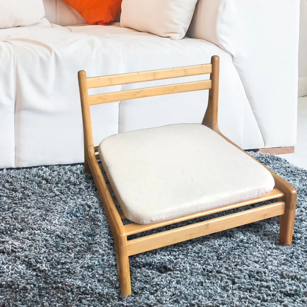 Chaise de sol en bambou naturel robuste et portable de nouvelle conception Youlike avec support arrière pour le salon