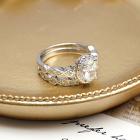 Bagues de fiançailles et de mariage en argent sterling S925 personnalisées en gros pour femmes