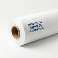 Vente en gros de textile rétroéclairé sans PVC de 120 g/m² pour impression numérique, blanc brillant, ignifuge, pour mur de fond
