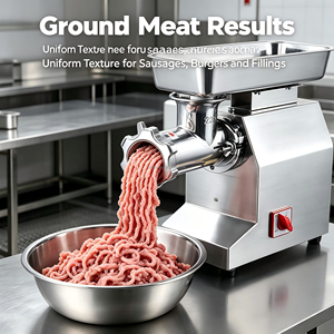Hachoir à viande électrique en acier inoxydable, hachoir à viande automatique pour la transformation de la viande congelée, monophasé, neuf - Product Image 4