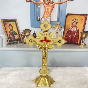 2023新教堂家居装饰小雕像站立耶稣受难像桌子十字架与基础天主教十字架 - Product Image 4