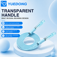 Corde à sauter professionnelle rapide avec poignée transparente à double roulement, corde à sauter en PVC massif de 5 mm pour compétition et examen de PE