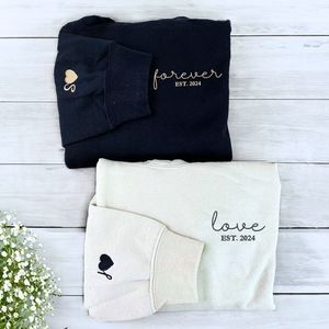 Sudaderas con Capucha Bordadas Personalizadas con <span class=keywords><strong>el</strong></span> Amor Eterno, Regalo Perfecto para Parejas, San Valentín, Tejidas con Lentejuelas para Invierno y Otoño - Product Image 1