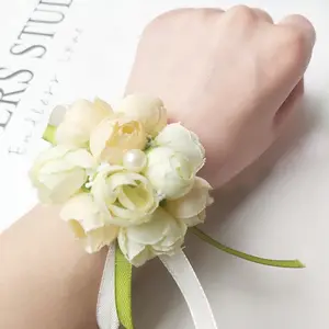 Fournitures de célébration de mariage simulation de tissu demoiselle d'honneur fleur de poignet fleur de poignet groupe de soeurs de style mori