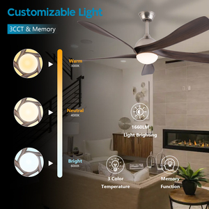 56 inch cao CFM Quạt trần Dimmable LED Đèn yên tĩnh DC động cơ hiện đại quạt trần với ánh sáng - Product Image 3