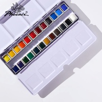 Phoenix 24 couleurs artiste fournitures d'art de haute qualité bloc de peinture aquarelle solide ensemble de couleurs à l'eau