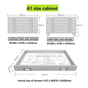Wholesale Stock A0 A1 Art Drawers Drawing Office Metal <strong>Plan</strong> <strong>Chest</strong> Flat File Cabinets with 5 Drawers Each Section - Product Image 5