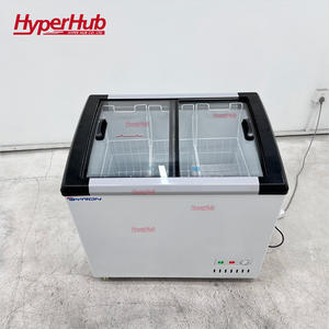 Congelador compacto para helados, refrigerador comercial con puerta corrediza de vidrio, tamaño pequeño para tienda minorista, color blanco - Product Image 1