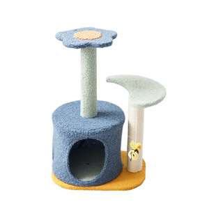 Cat Tree Combo 2 Levels Sisal <b>Scratching</b> <b>Post</b> With Cat Bed And Toy For Indoor Cats - Product Image 5