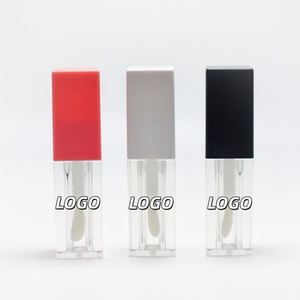 Tube de brillant à lèvres vide 5 ml avec grand applicateur, pour gloss et huile à lèvres, disponible en rose, blanc, noir, avec applicateur épais - Product Image 1