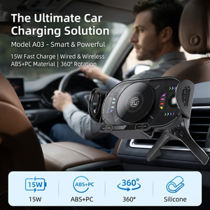 Soporte para Teléfono <span class=keywords><strong>de</strong></span> Coche con Carga Rápida |   <span class=keywords><strong>Cargador</strong></span> Inalámbrico Rápido <span class=keywords><strong>de</strong></span> 15W |   Iluminación Ambiental RGB |   Soporte <span class=keywords><strong>de</strong></span> Sujeción Automática <span class=keywords><strong>A03</strong></span> - Product Image 6