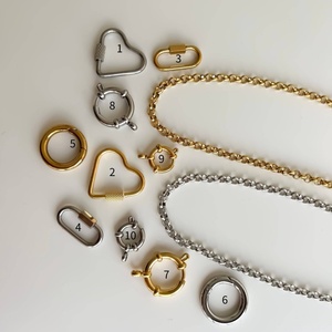 Cadena de eslabones básicos de acero inoxidable de 5 mm para bricolaje, anillo de lazo Daquan, collar con protección de color oro de 18 quilates, fabricación de joyas al vacío - Product Image 6