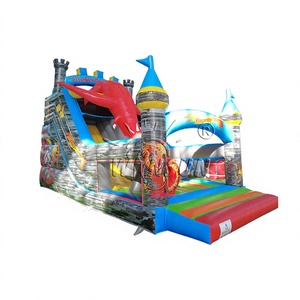 WINSUN - Tobogán Inflable con Forma de Castillo Feliz para Niños y Adultos, Tobogán Inflable Seco de PVC - Product Image 1
