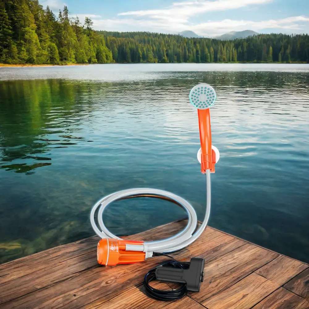 Bomba de ducha portátil, equipo de limpieza de batería de litio recargable por USB, ducha de Camping para pesca al aire libre