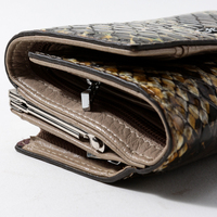 Dompet Wanita Tempat Kartu Kredit Perlindungan RFID Kulit Asli Mewah Dompet Wanita Kapasitas Besar Tas Koin Mini Penutup Kancing