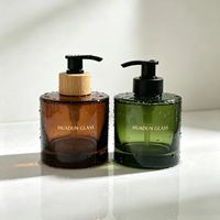 Flacon de luxe en verre personnalisé 100ml 200ml 300ml pour gel lavant mains et shampoing avec pompe, sérigraphie, compatible diffuseur à bâtonnets