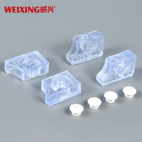 Support carré fixe en plastique de bonne qualité pour accessoires de salle de bain, butée de porte en verre en plastique