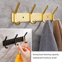 Rak Gantungan Baju Dinding dari Aluminium Alloy dengan Pengait Handuk Perekat Tanpa Bor untuk Kamar Mandi, Dapur, dan Pintu