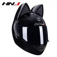 2021 뜨거운 판매 HNJ 남여 성인 스포츠 ATV 스쿠터 헬멧 전체 얼굴 안전 모자 거리 자전거 레이싱 헬멧 오토바이 고양이 귀