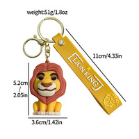 Nouveau Porte-clés en Gel de Silicone Roi Lion 2026, Adorable Lion Simba, Style Anime Américain, Pendentif pour Sac à Dos et Voiture, Logo Couleur Personnalisable
