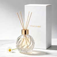 Diffuseur de parfum de luxe 100 ml en forme de sphère d'ananas, flacon en verre texturé en spirale, moule privé