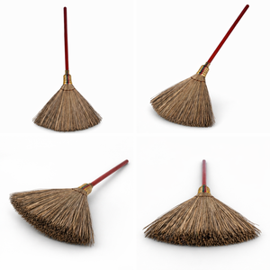 Escoba de coco con mango de madera duradero y ecológico, para barrer jardines exteriores, con cerdas de bandera medianas, escoba indonesiana - Product Image 2