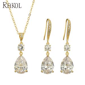 RAKOL EP2598 gota de agua Cubic Zirconia 2021 moda gancho pendientes joyería - Product Image 4