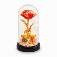 Lampe de nuit LED en forme de rose artificielle colorée, fonctionnant avec des piles AAA, bouquet artificiel, pièce décorative éternelle, design moderne et simple