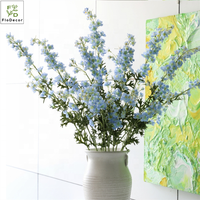 Arrangements floraux artificiels populaires en delphinium violet effet naturel pour mariage et décoration de maison en vase