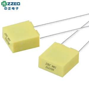 CL23X 332j P5mm Manufacturers Of 100v Used For Led Lamps Polyester Metalized Capacoitor Film Box Mylar Mini Capacitor 332 18k 63v