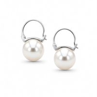 Boucles d'oreilles créoles en argent sterling 925 avec perles d'eau douce Edison naturelles rondes de 11-12 mm, bijoux de luxe de grande taille pour femmes