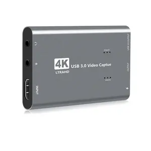 4K HDMI到USB 3.0视频采集卡，带HDMI循环输出1080P 60FPS视频采集卡，用于PS3/4，任天堂交换机等