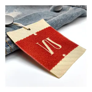 Swimwear Baby Clothes Cotton Hangtag Customized LOGO Canvas Swing Tag Fabric Garment Tag Embroidered