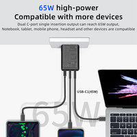 Chargeur mural de voyage super rapide 65W GaN PD QC multi-ports USB-A 2 TYPE-C PPS pour iPhone Samsung et ordinateur portable tablette