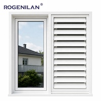 Fenêtres à persiennes en aluminium modernes Rogenilan, étanches, à double vitrage, extérieures, vitrées trempées, pour maisons