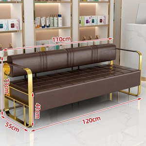 Sillón de Lujo para Salón de Belleza, Silla de Descanso de Acero Inoxidable para Recepción, Sofá para Salón de Belleza de Estilo Moderno - Product Image 6