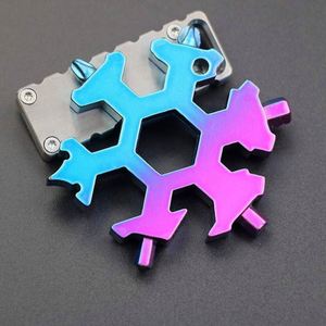 Herramienta Multiusos Snowflake 18 en 1, Destornillador, Herramientas para Bicicleta, Llavero, Etiqueta para Bolsa, Llave Hexagonal M4 M5 M6, Abridor de Botellas - Product Image 1