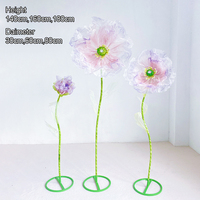 Accessoires de décoration de fenêtre fleur géante artificielle faux grand mariage 3d fleur faite à la main