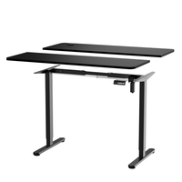 Bureau assis-debout électrique moderne avec plateau assemblé, moteur unique, en panneau de particules, hauteur réglable, table de bureau, Chine