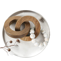 Guirlande de perles en bois en forme d'ananas, style Art déco moderne, à 2 maillons entrelacés, sculpture décorative pour table basse, étagère, maison